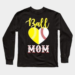 Ball Mom Softball Player Long Sleeve T-Shirt